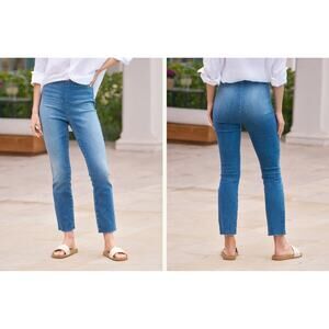 Frank & Eileen Women's Derry Illusion Pull-On Cropped Jeans, Size 24, Like New